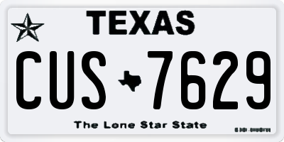 TX license plate CUS7629