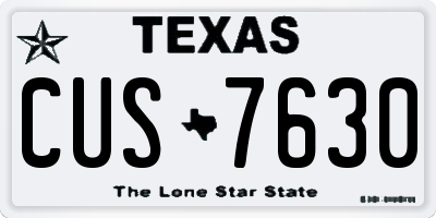 TX license plate CUS7630