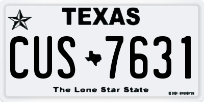 TX license plate CUS7631