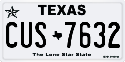 TX license plate CUS7632