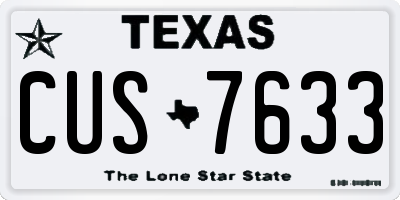 TX license plate CUS7633