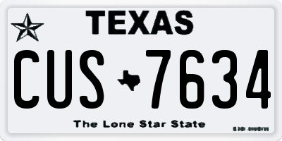 TX license plate CUS7634