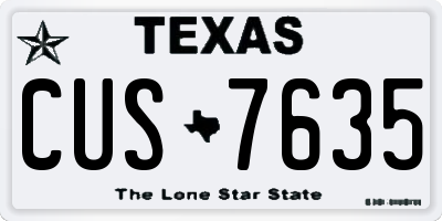 TX license plate CUS7635