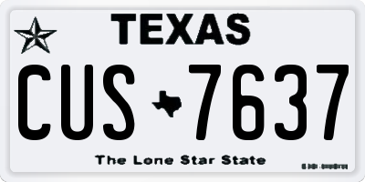 TX license plate CUS7637