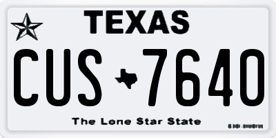 TX license plate CUS7640