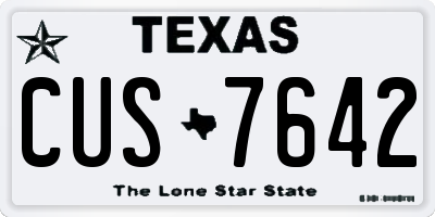 TX license plate CUS7642