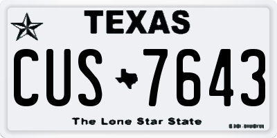 TX license plate CUS7643