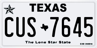 TX license plate CUS7645