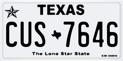 TX license plate CUS7646
