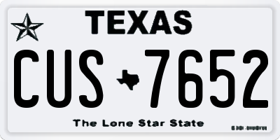 TX license plate CUS7652