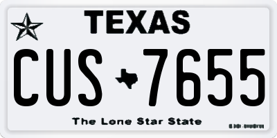 TX license plate CUS7655