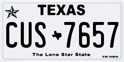 TX license plate CUS7657