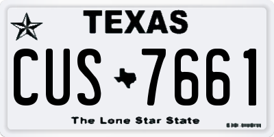 TX license plate CUS7661
