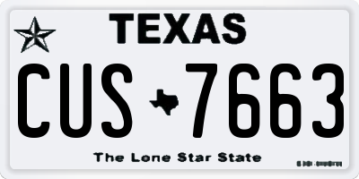 TX license plate CUS7663