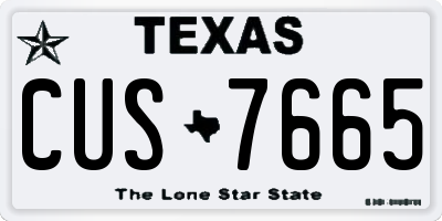 TX license plate CUS7665
