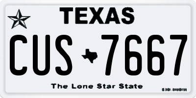 TX license plate CUS7667