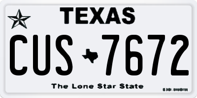 TX license plate CUS7672