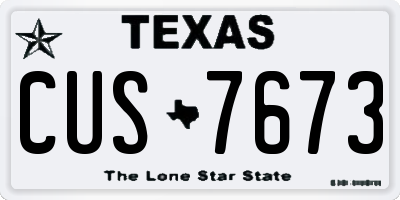 TX license plate CUS7673