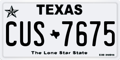 TX license plate CUS7675