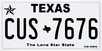 TX license plate CUS7676