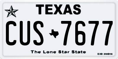 TX license plate CUS7677