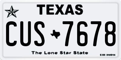 TX license plate CUS7678
