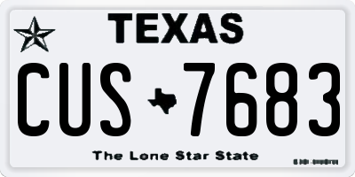 TX license plate CUS7683