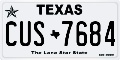 TX license plate CUS7684
