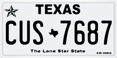 TX license plate CUS7687