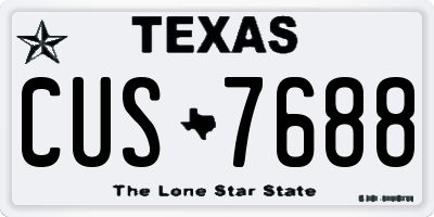 TX license plate CUS7688