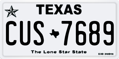 TX license plate CUS7689