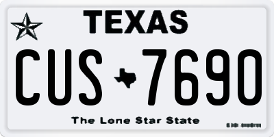 TX license plate CUS7690