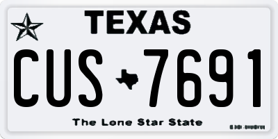 TX license plate CUS7691