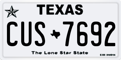 TX license plate CUS7692