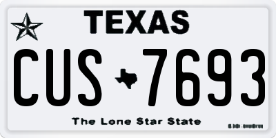 TX license plate CUS7693