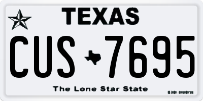 TX license plate CUS7695