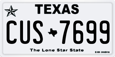 TX license plate CUS7699
