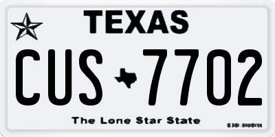 TX license plate CUS7702
