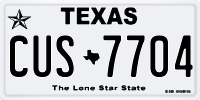 TX license plate CUS7704