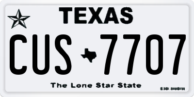 TX license plate CUS7707