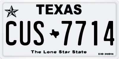 TX license plate CUS7714