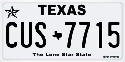 TX license plate CUS7715