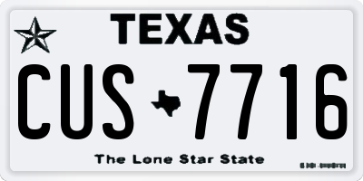 TX license plate CUS7716