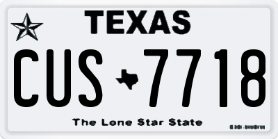 TX license plate CUS7718