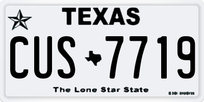 TX license plate CUS7719