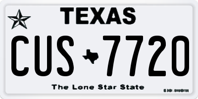 TX license plate CUS7720