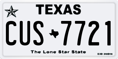 TX license plate CUS7721
