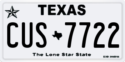 TX license plate CUS7722