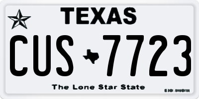TX license plate CUS7723
