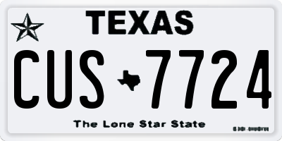 TX license plate CUS7724
